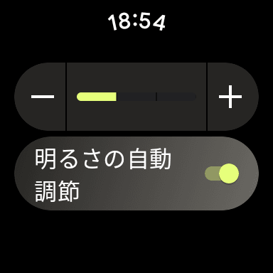 Pixel Watchの明るさ設定画面